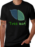 Tree Leaf Graphic Black T-Shirt