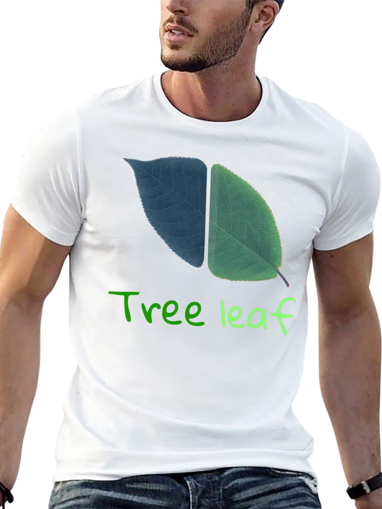 Tree Leaf Graphic Black T-Shirt