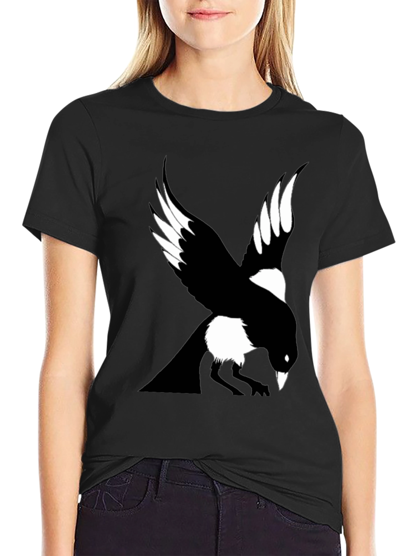 Raven Graphic Tee - Mens Black Crew Neck T-Shirt