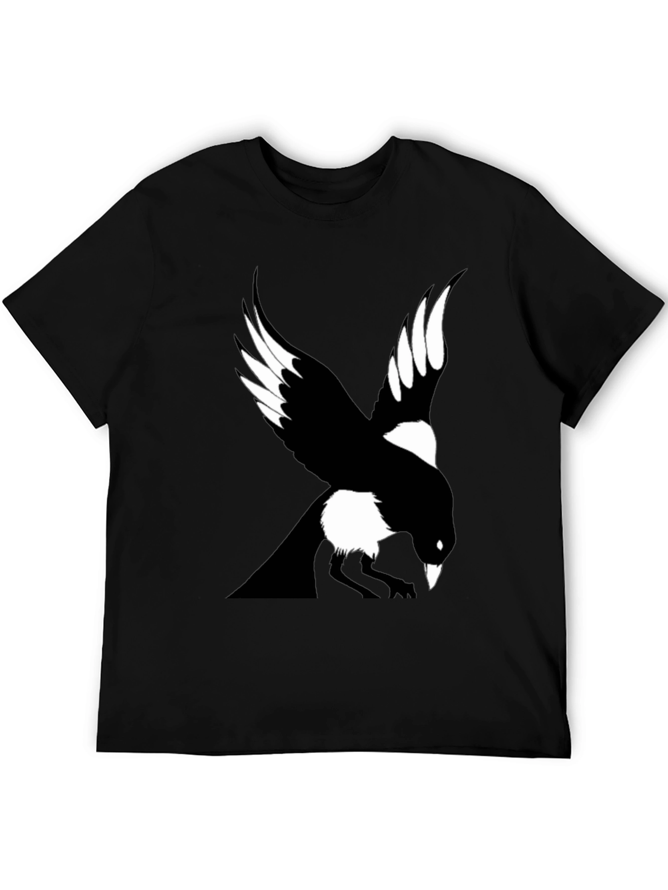 Raven Graphic Tee - Mens Black Crew Neck T-Shirt
