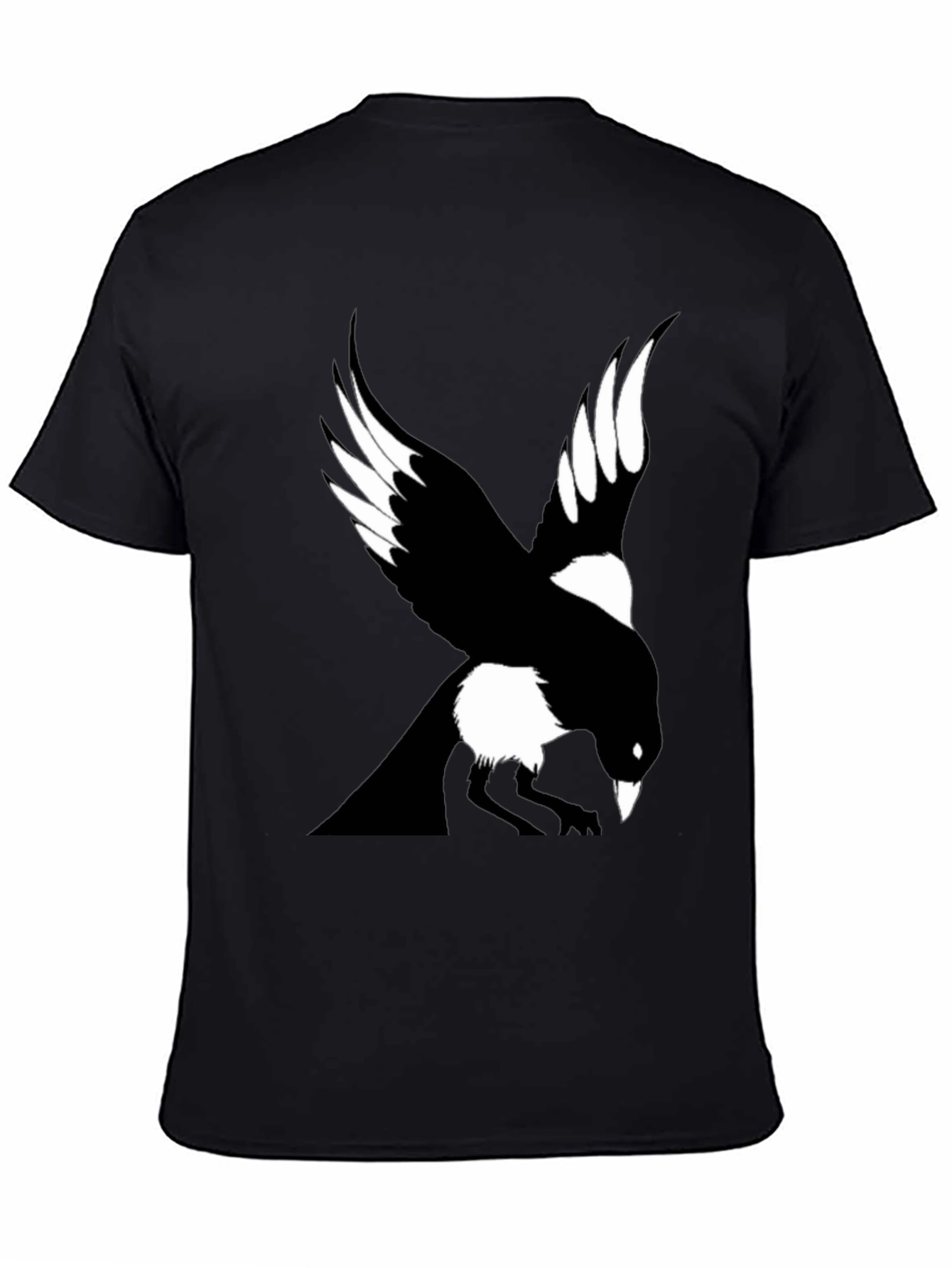 Raven Graphic Tee - Mens Black Crew Neck T-Shirt