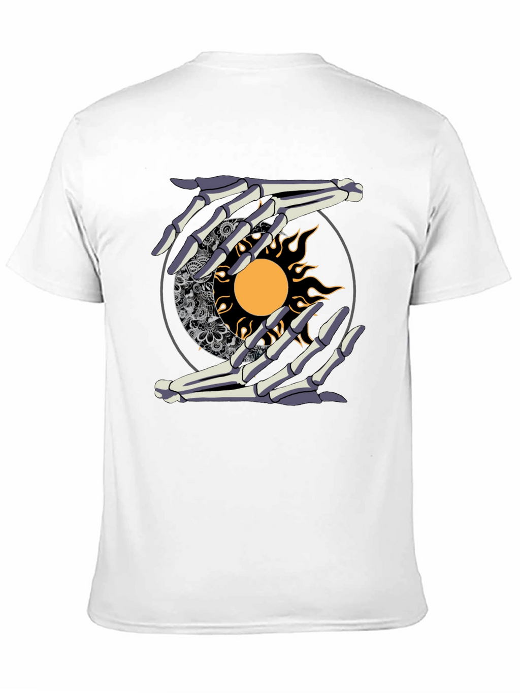 Sun & Moon Skeleton Hands Graphic Tee
