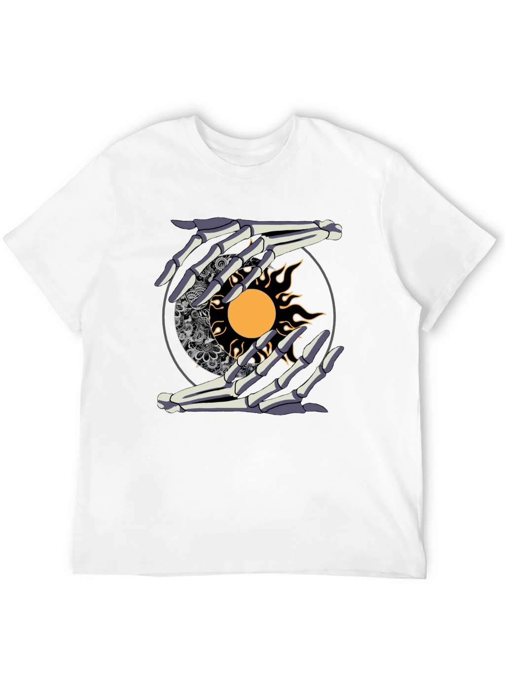 Sun & Moon Skeleton Hands Graphic Tee