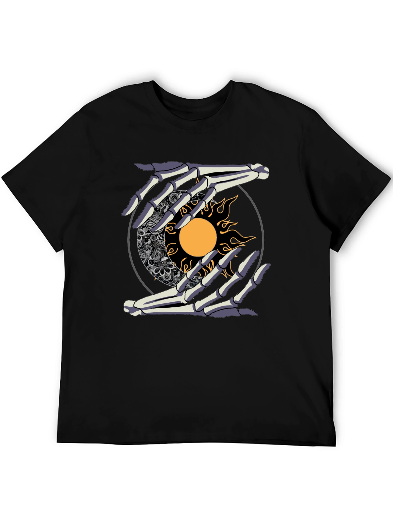 Sun & Moon Skeleton Hands Graphic Tee