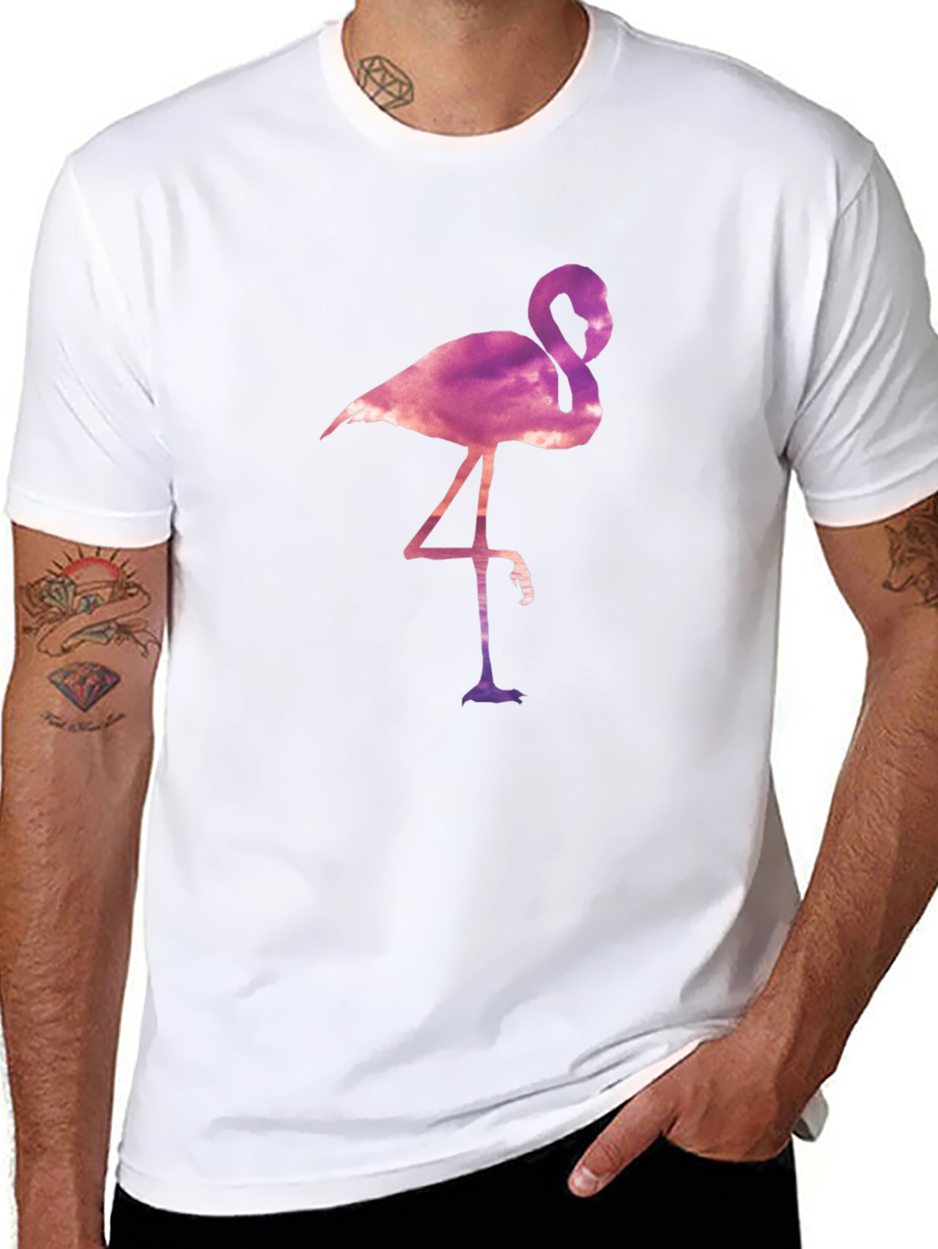 Flamingo Graphic Tee - Mens Black T-Shirt