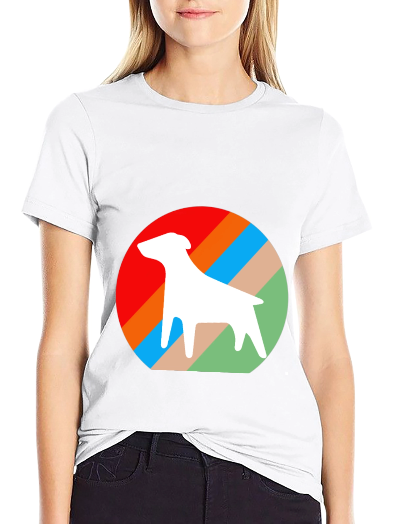 Retro Dog Graphic Tee - Stylish Black Cotton T-Shirt