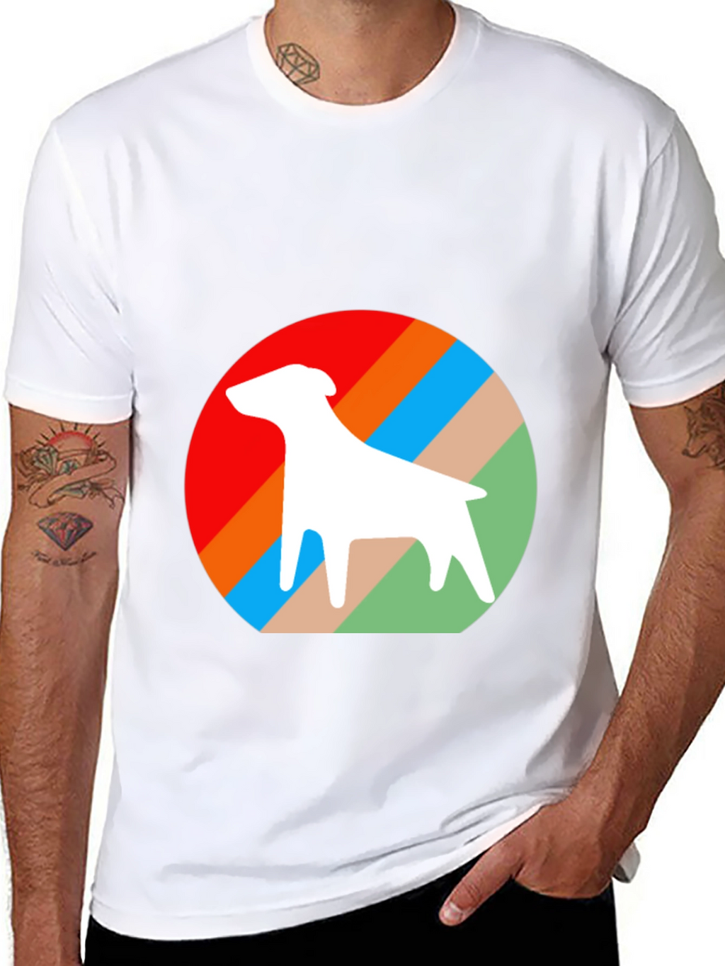 Retro Dog Graphic Tee - Stylish Black Cotton T-Shirt