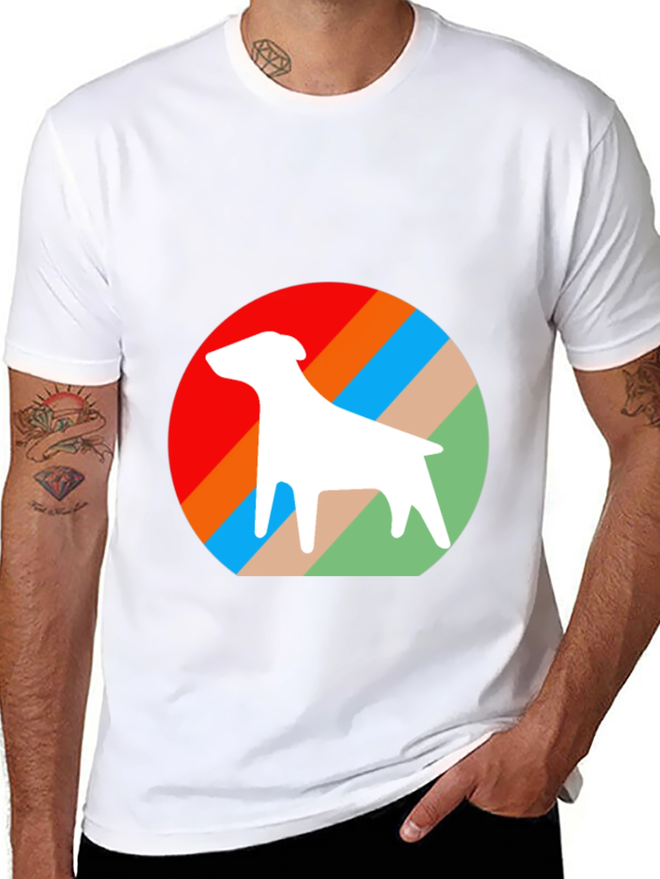 Retro Dog Graphic Tee - Stylish Black Cotton T-Shirt