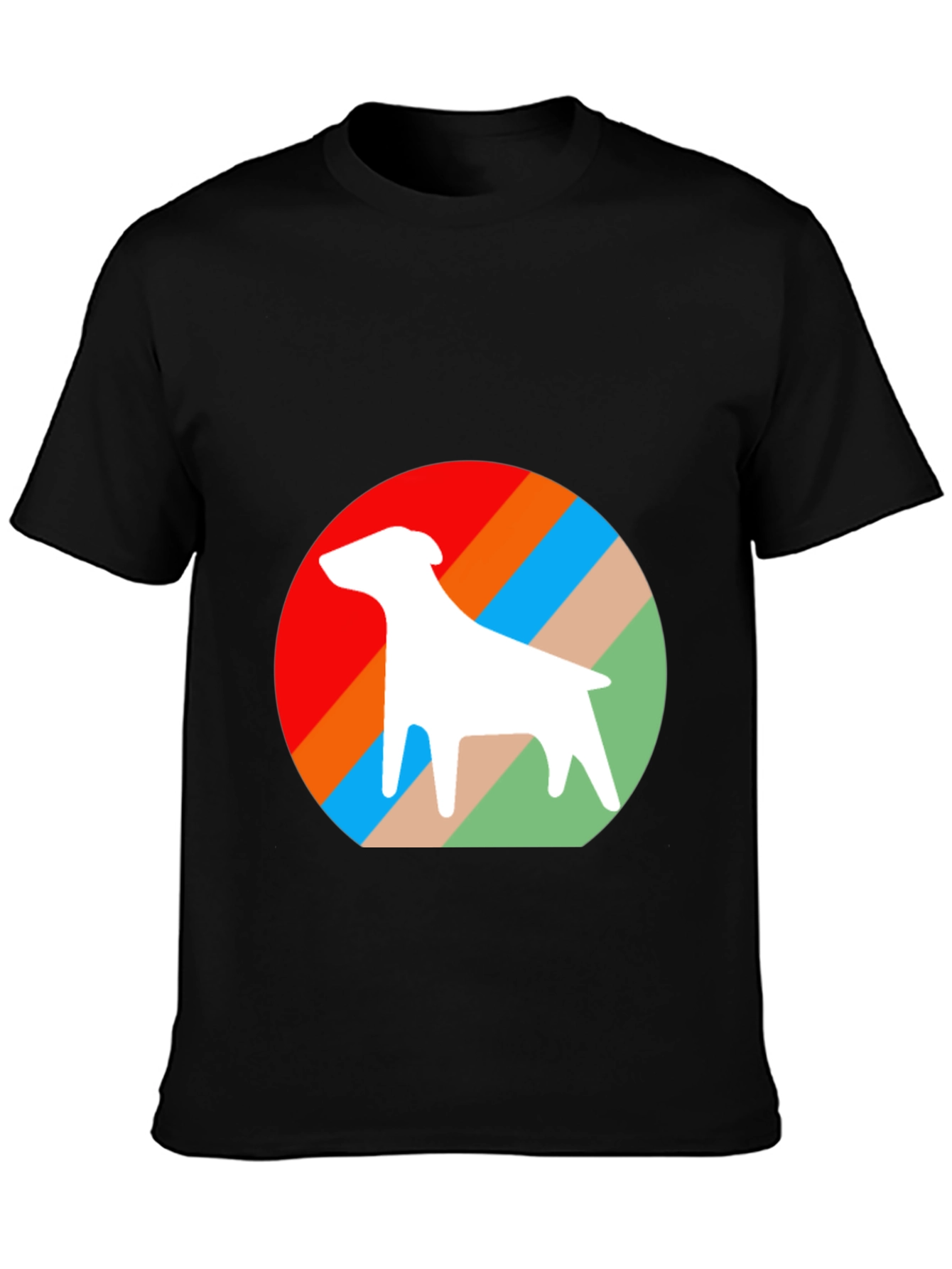 Retro Dog Graphic Tee - Stylish Black Cotton T-Shirt