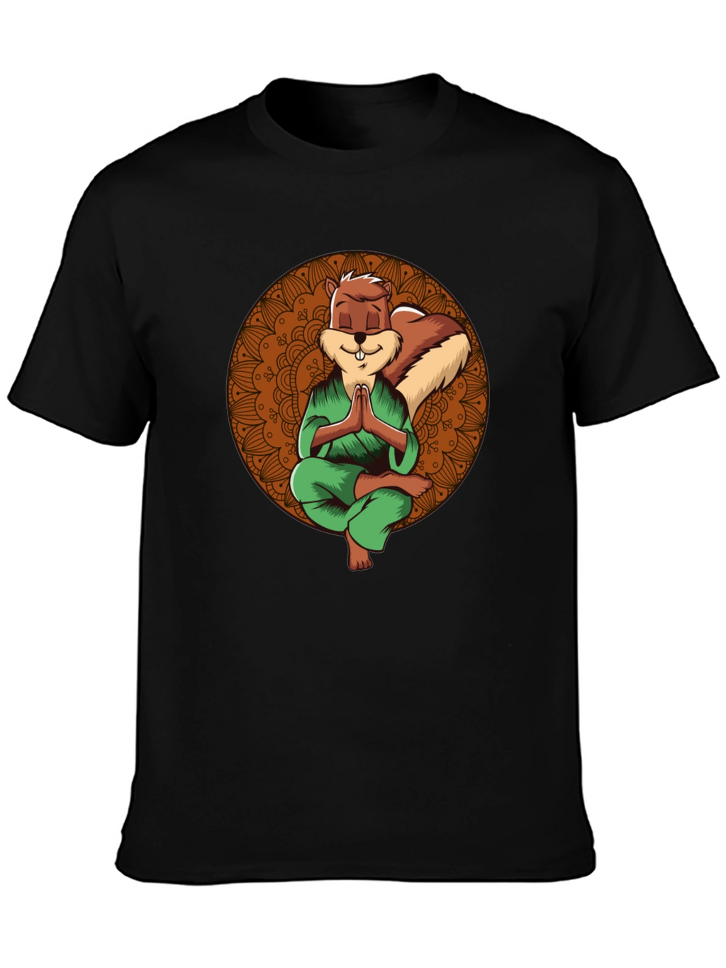 Zen Squirrel T-Shirt - Meditating Rodent Graphic Tee