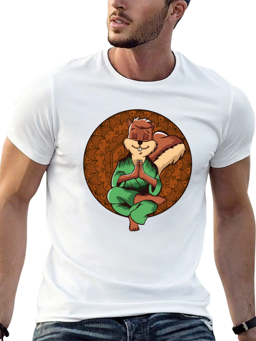 Zen Squirrel T-Shirt - Meditating Rodent Graphic Tee