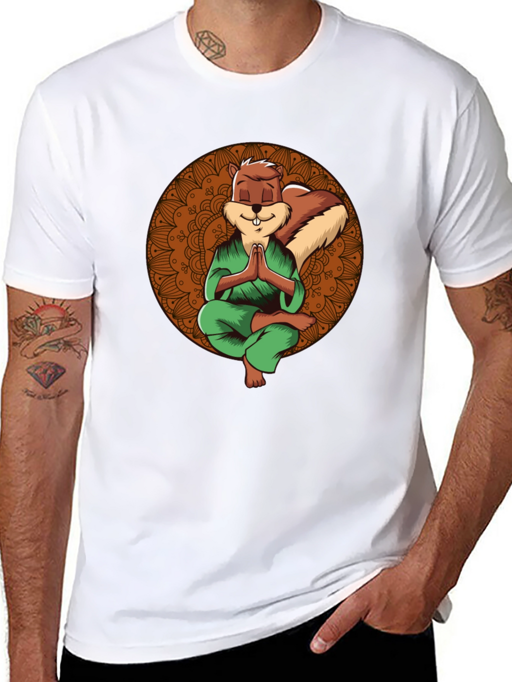 Zen Squirrel T-Shirt - Meditating Rodent Graphic Tee