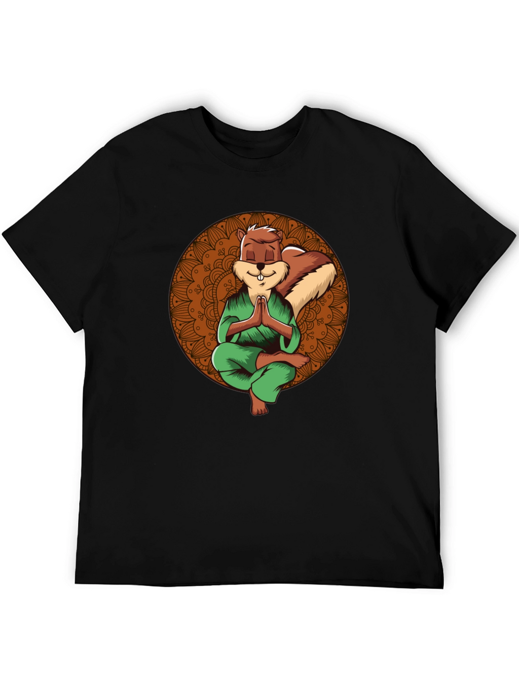 Zen Squirrel T-Shirt - Meditating Rodent Graphic Tee