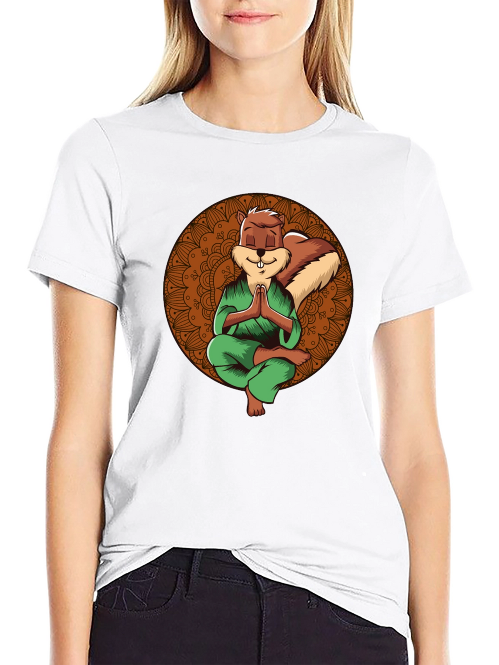 Zen Squirrel T-Shirt - Meditating Rodent Graphic Tee