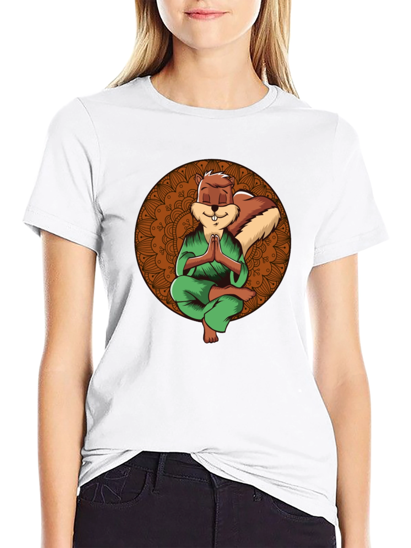 Zen Squirrel T-Shirt - Meditating Rodent Graphic Tee