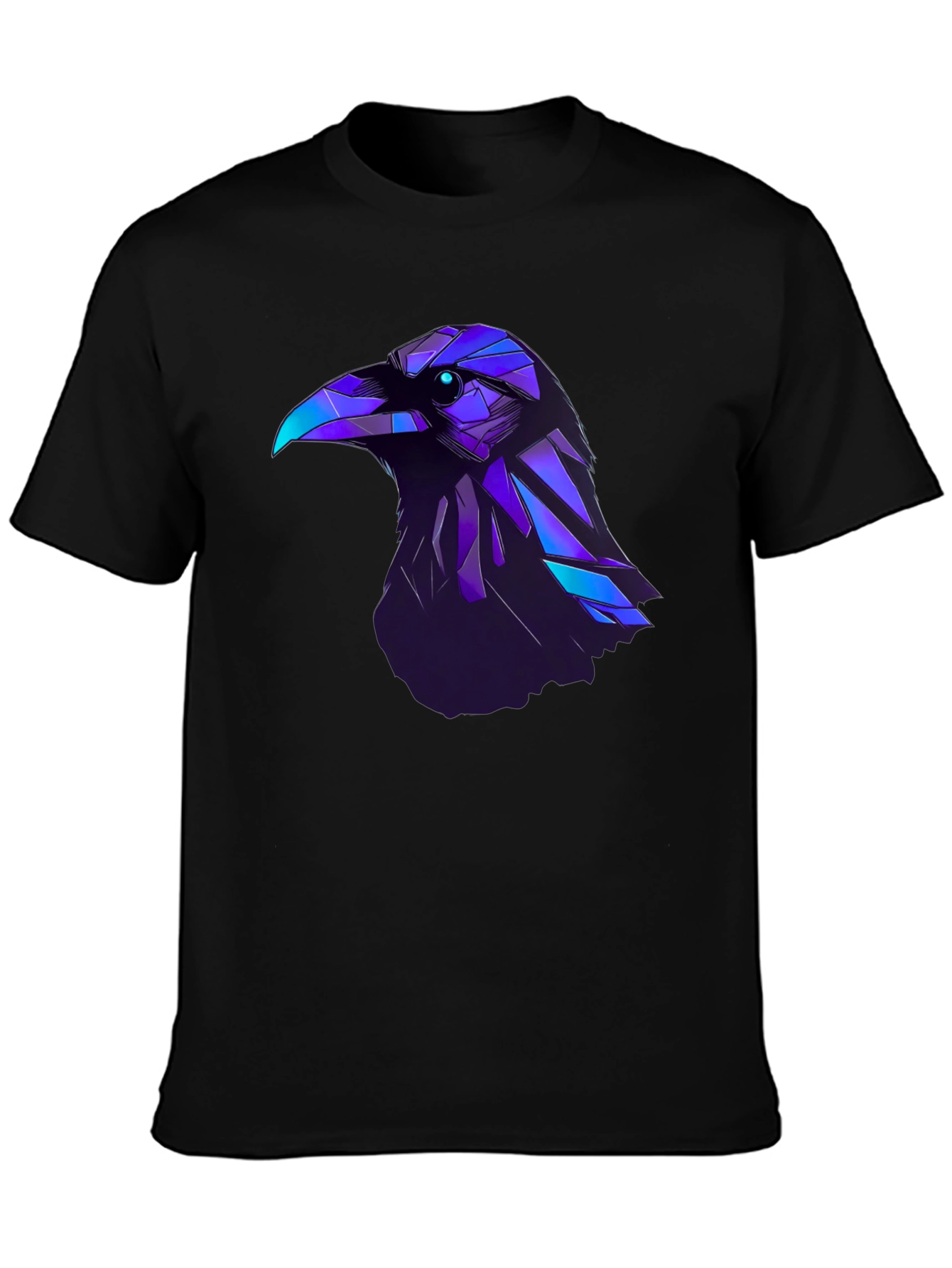 Raven Graphic T-Shirt - Modern Geometric Bird Design