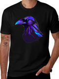 Raven Graphic T-Shirt - Modern Geometric Bird Design