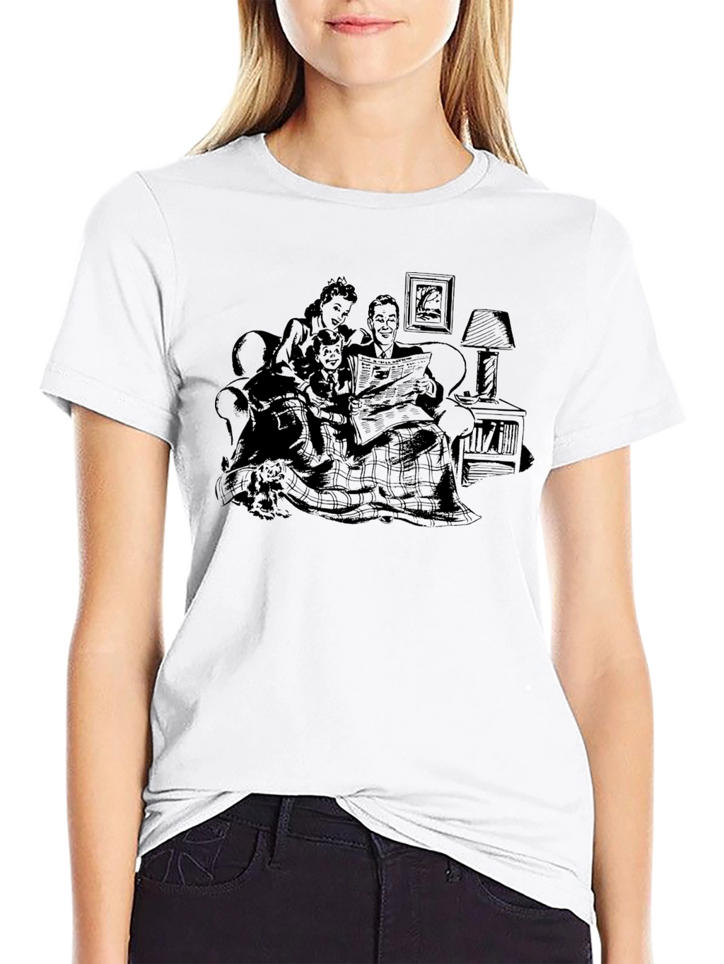 Retro Family Reading Graphic Tee - Unisex