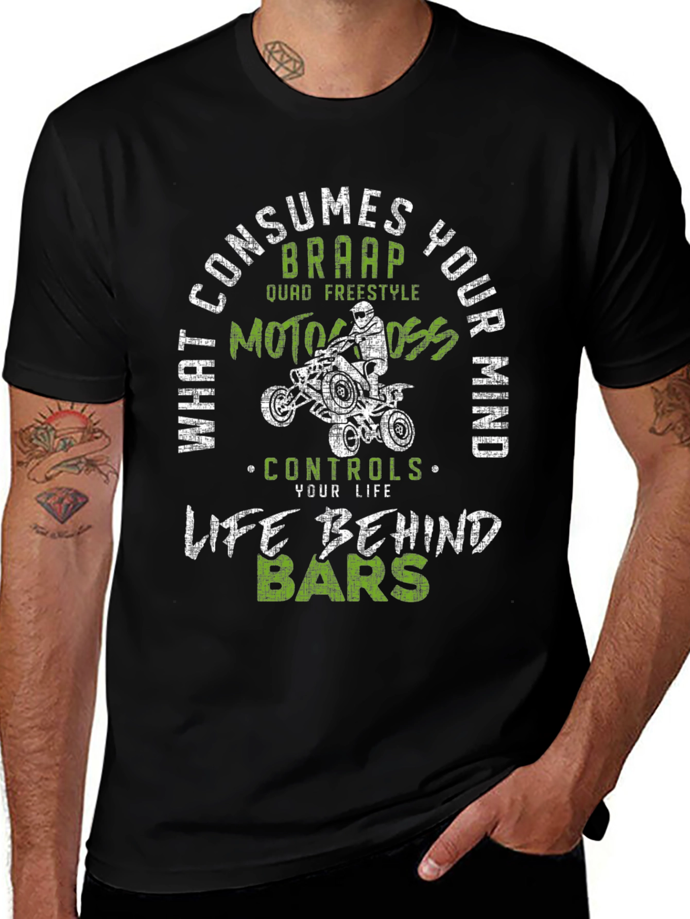 ATV Motocross Graphic T-Shirt - Life Behind Bars