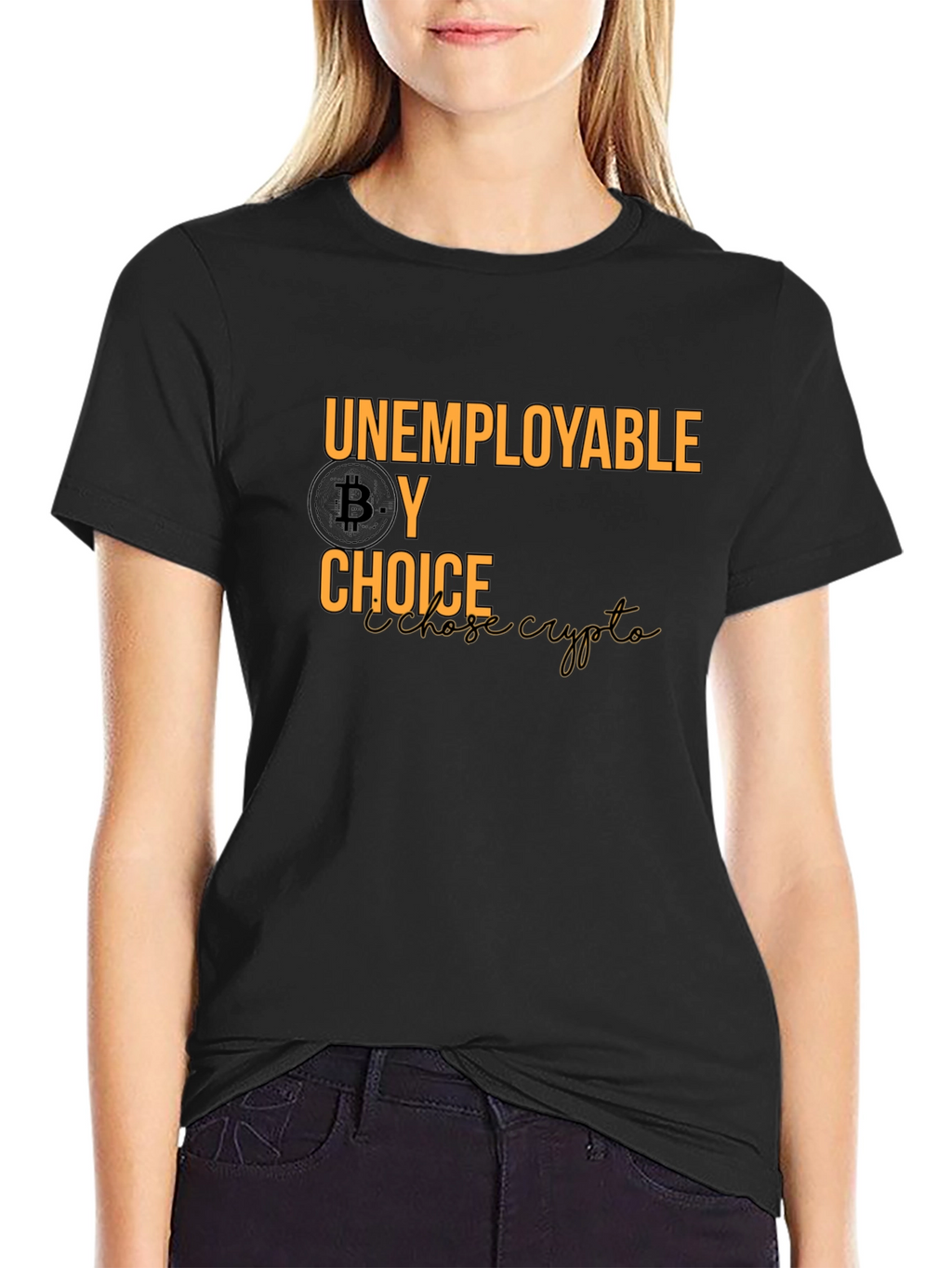 Unemployable By Choice Bitcoin Crypto T-Shirt