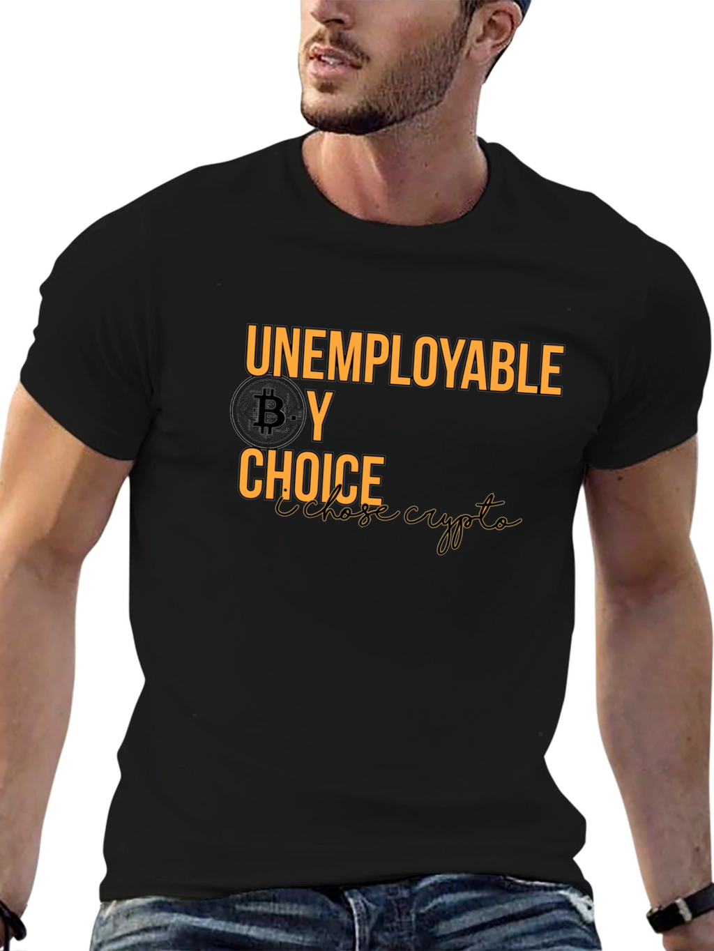 Unemployable By Choice Bitcoin Crypto T-Shirt