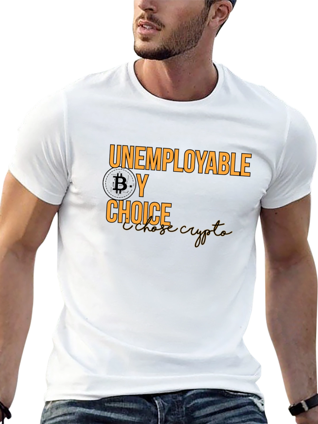 Unemployable By Choice Bitcoin Crypto T-Shirt