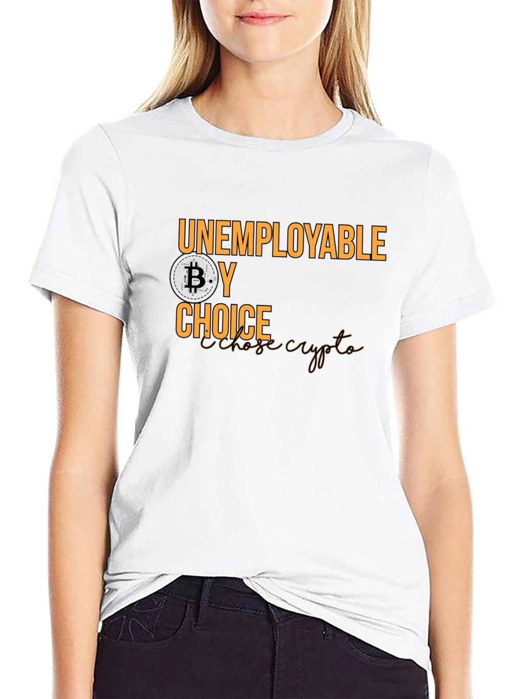 Unemployable By Choice Bitcoin Crypto T-Shirt