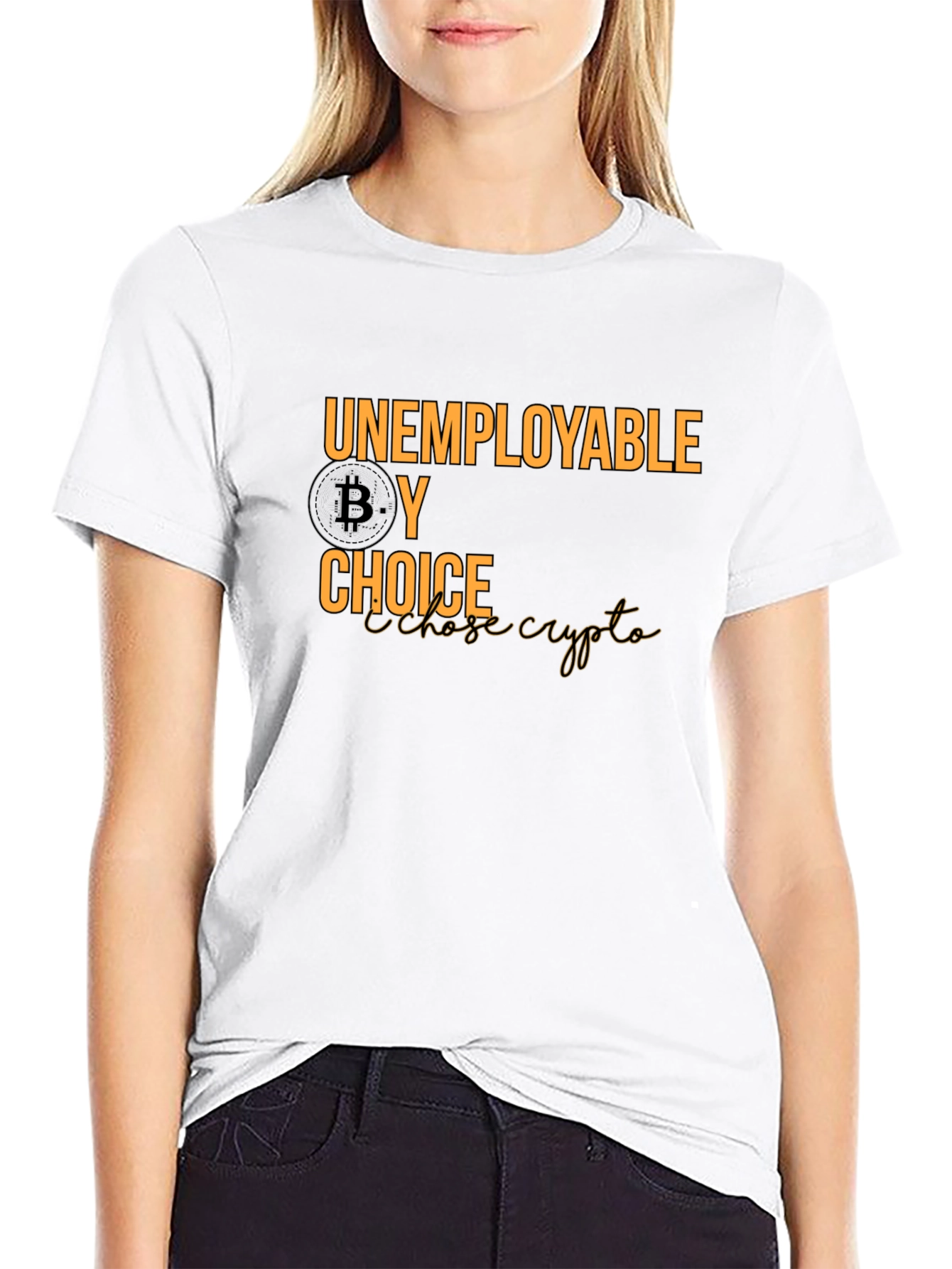 Unemployable By Choice Bitcoin Crypto T-Shirt