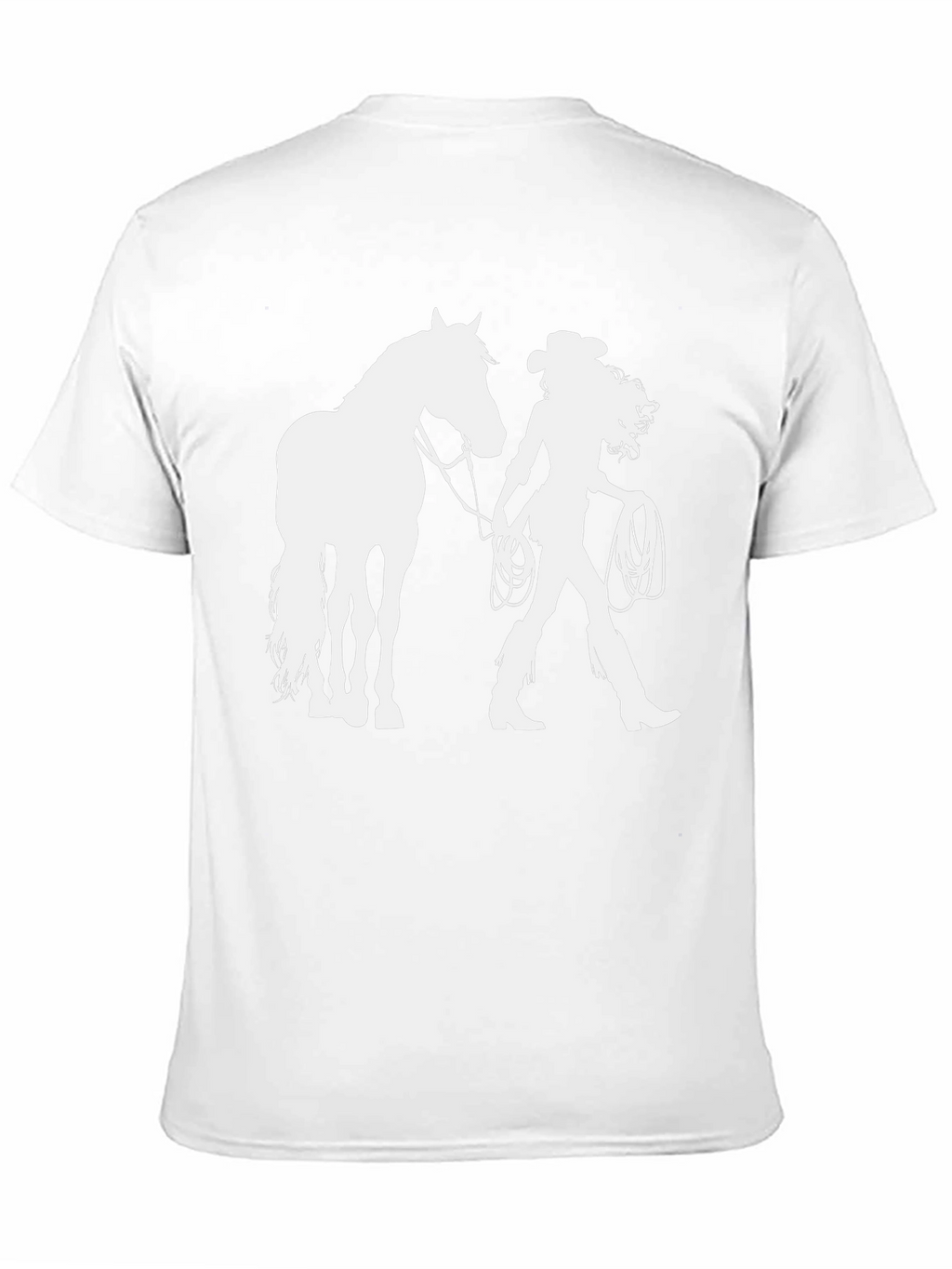 Cowgirl & Horse Graphic T-Shirt - Black