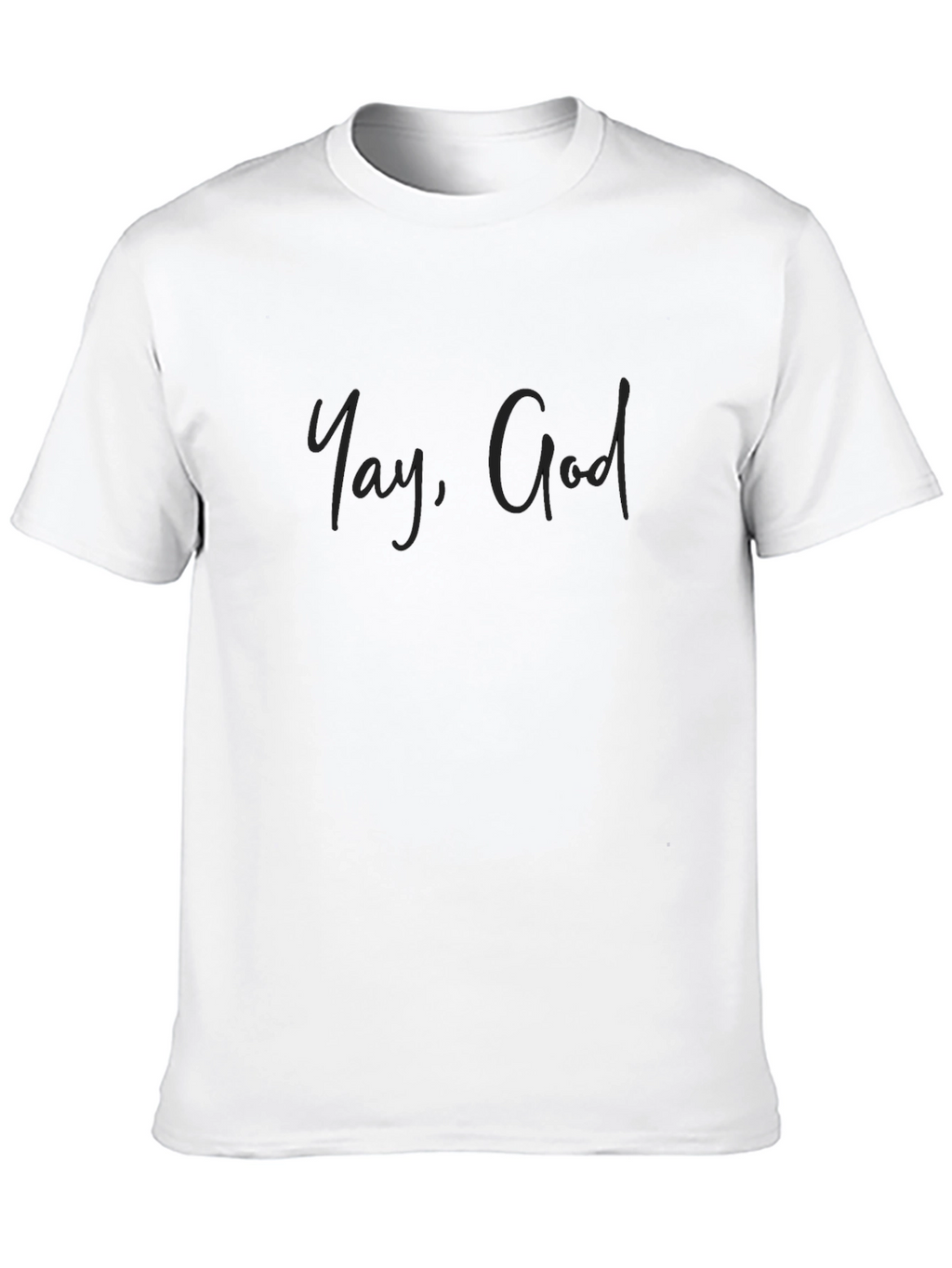 Yay God T-Shirt - Black Crew Neck Casual Wear