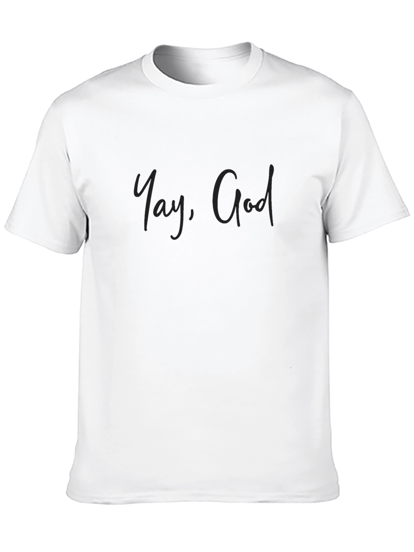 Yay God T-Shirt - Black Crew Neck Casual Wear