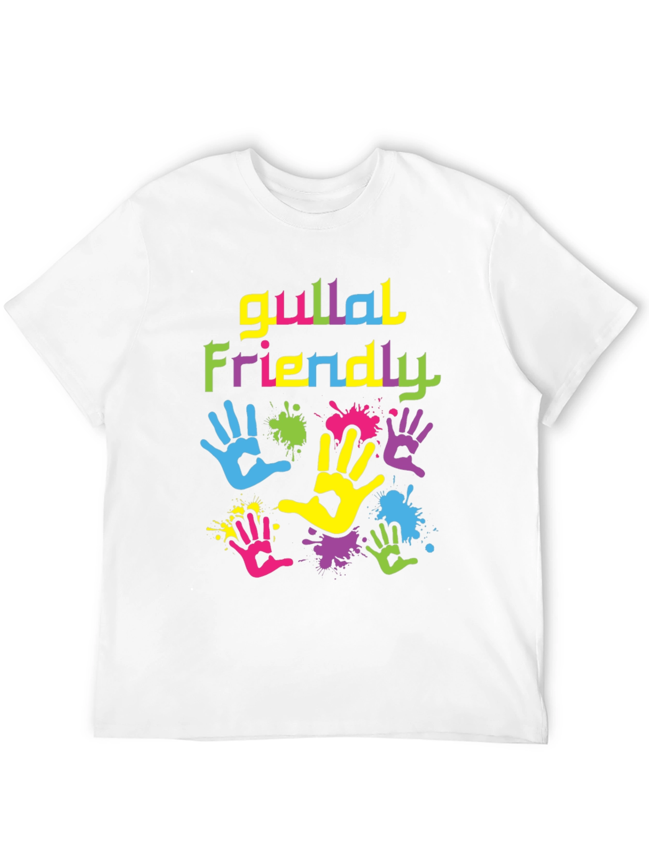 Gulal Friendly Holi T-Shirt Colorful Handprints