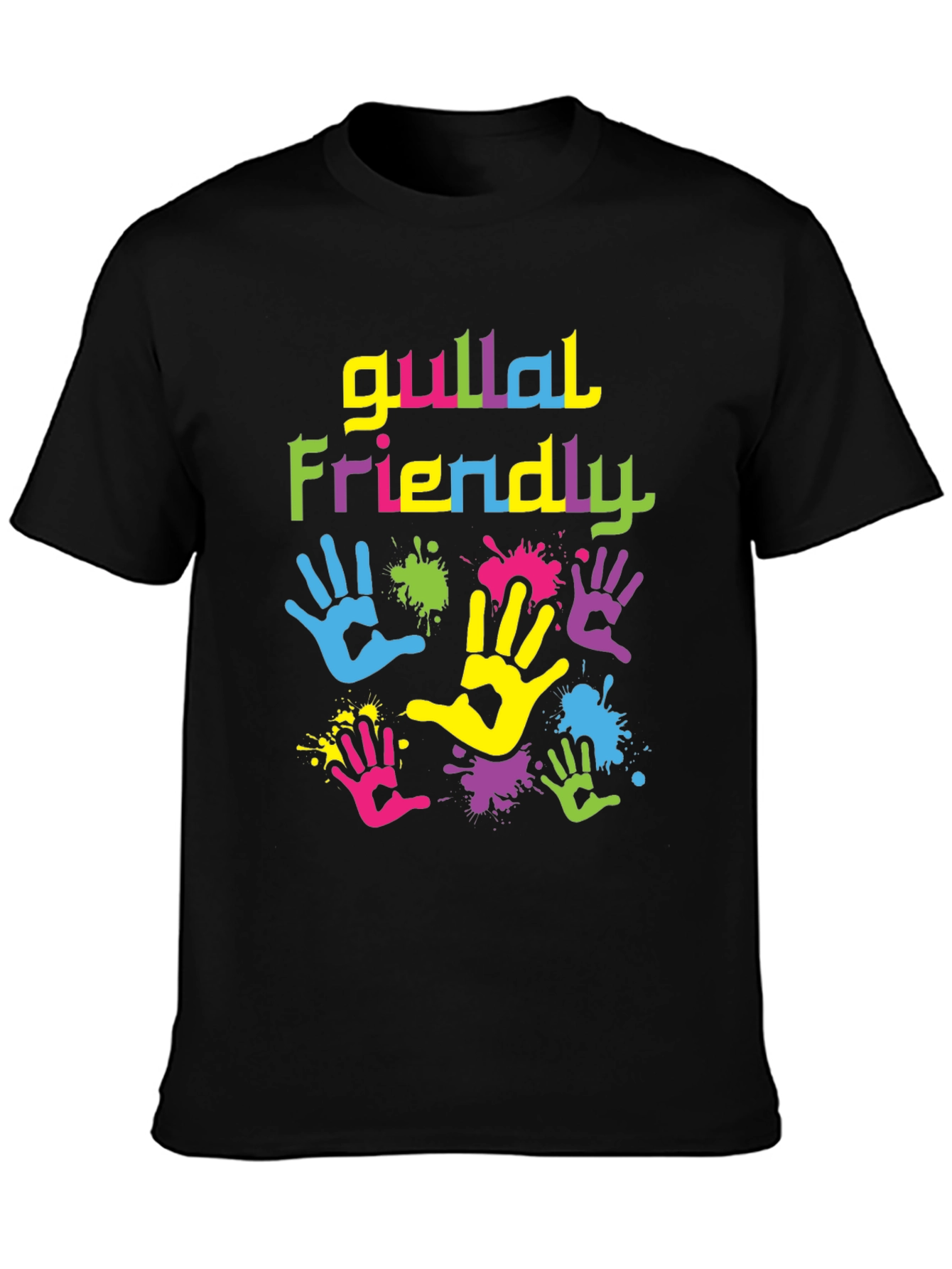 Gulal Friendly Holi T-Shirt Colorful Handprints