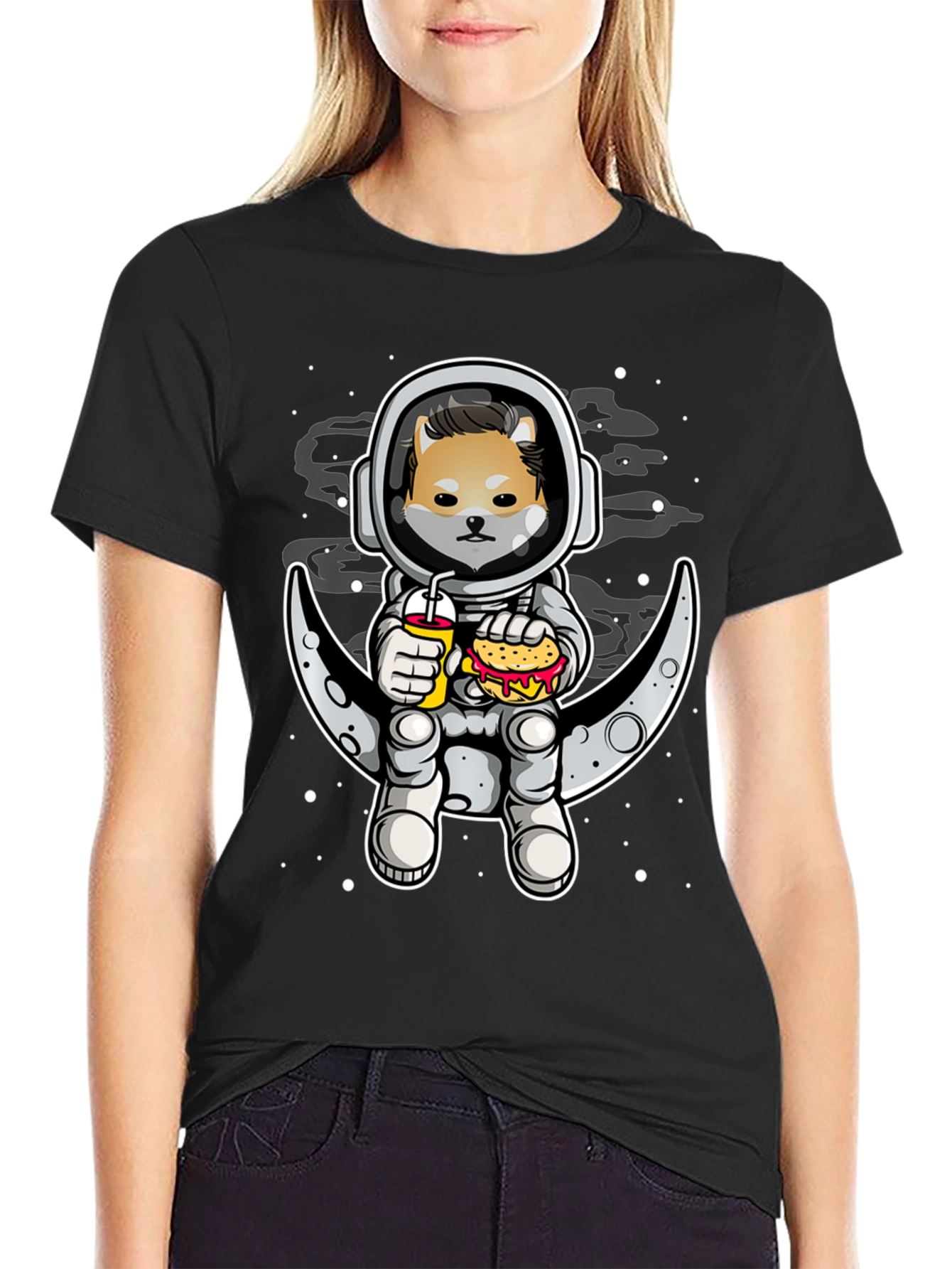 Doge Astronaut on Moon T-Shirt - Space Shiba Inu Tee