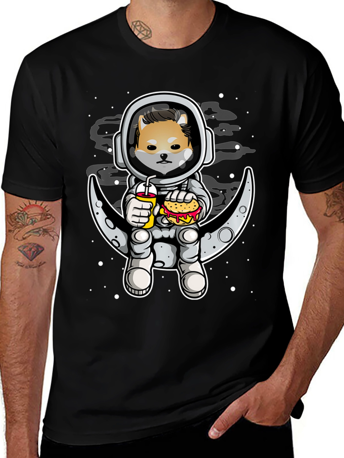 Doge Astronaut on Moon T-Shirt - Space Shiba Inu Tee