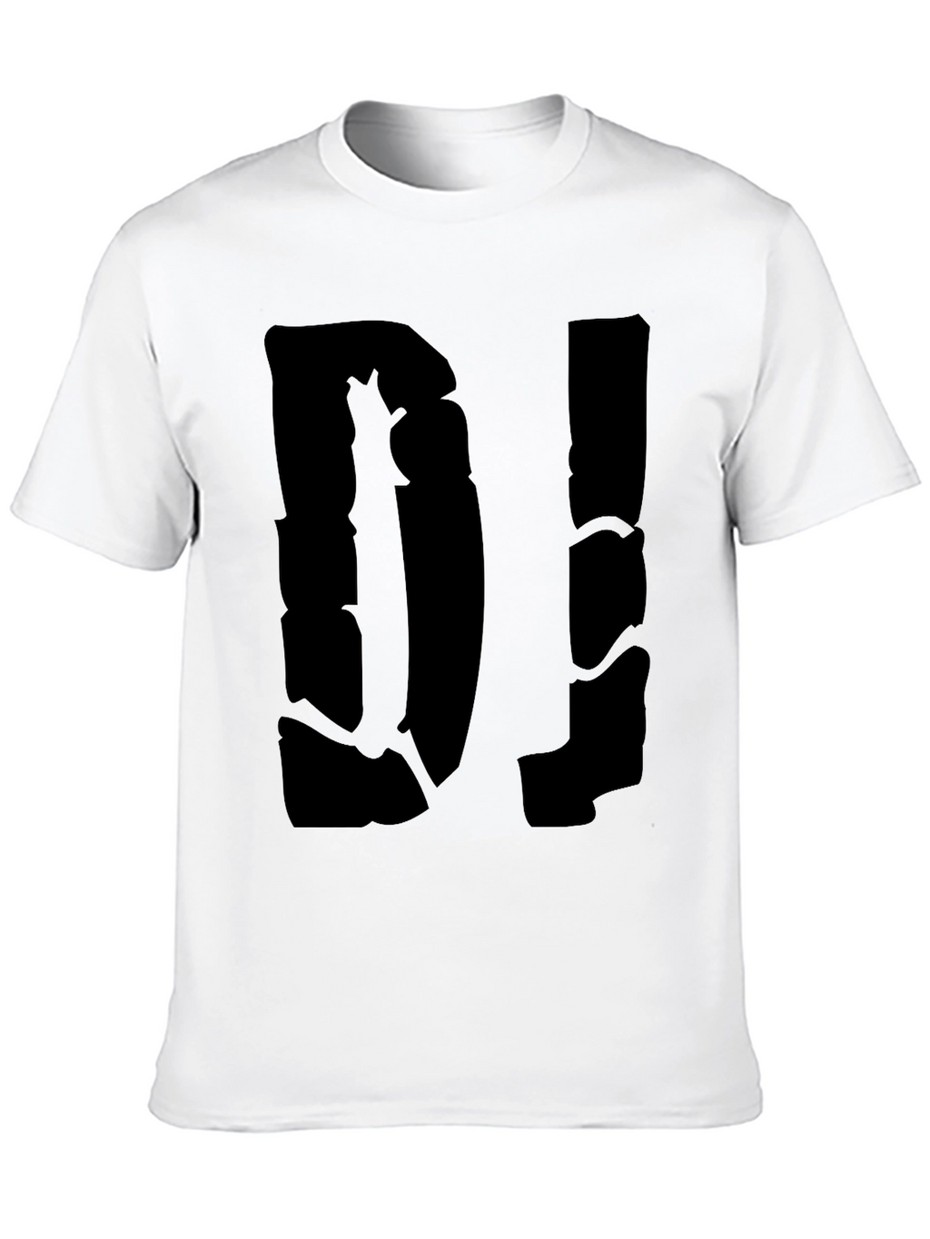 DJ Graphic Print Tee - Mens Black Cotton T-Shirt