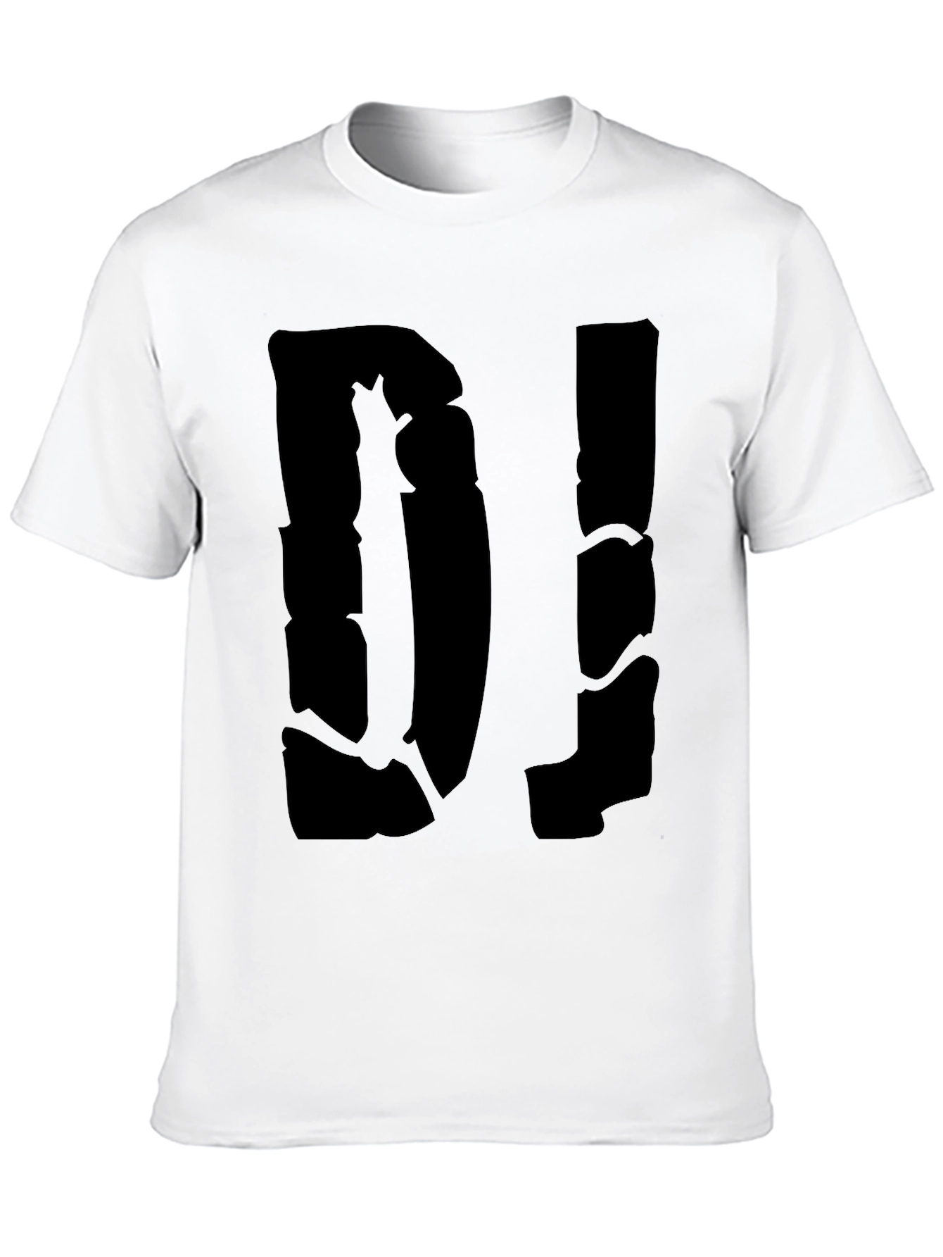 DJ Graphic Print Tee - Mens Black Cotton T-Shirt