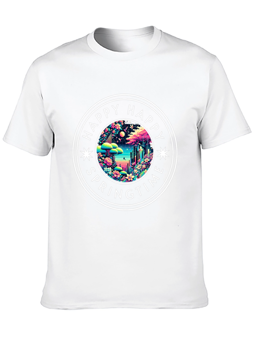 Happy Springtime Graphic Tee - Black