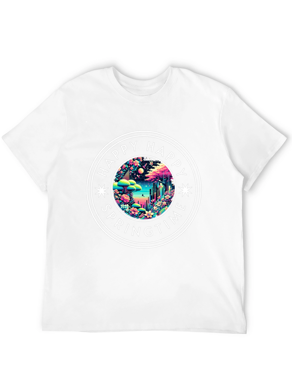Happy Springtime Graphic Tee - Black