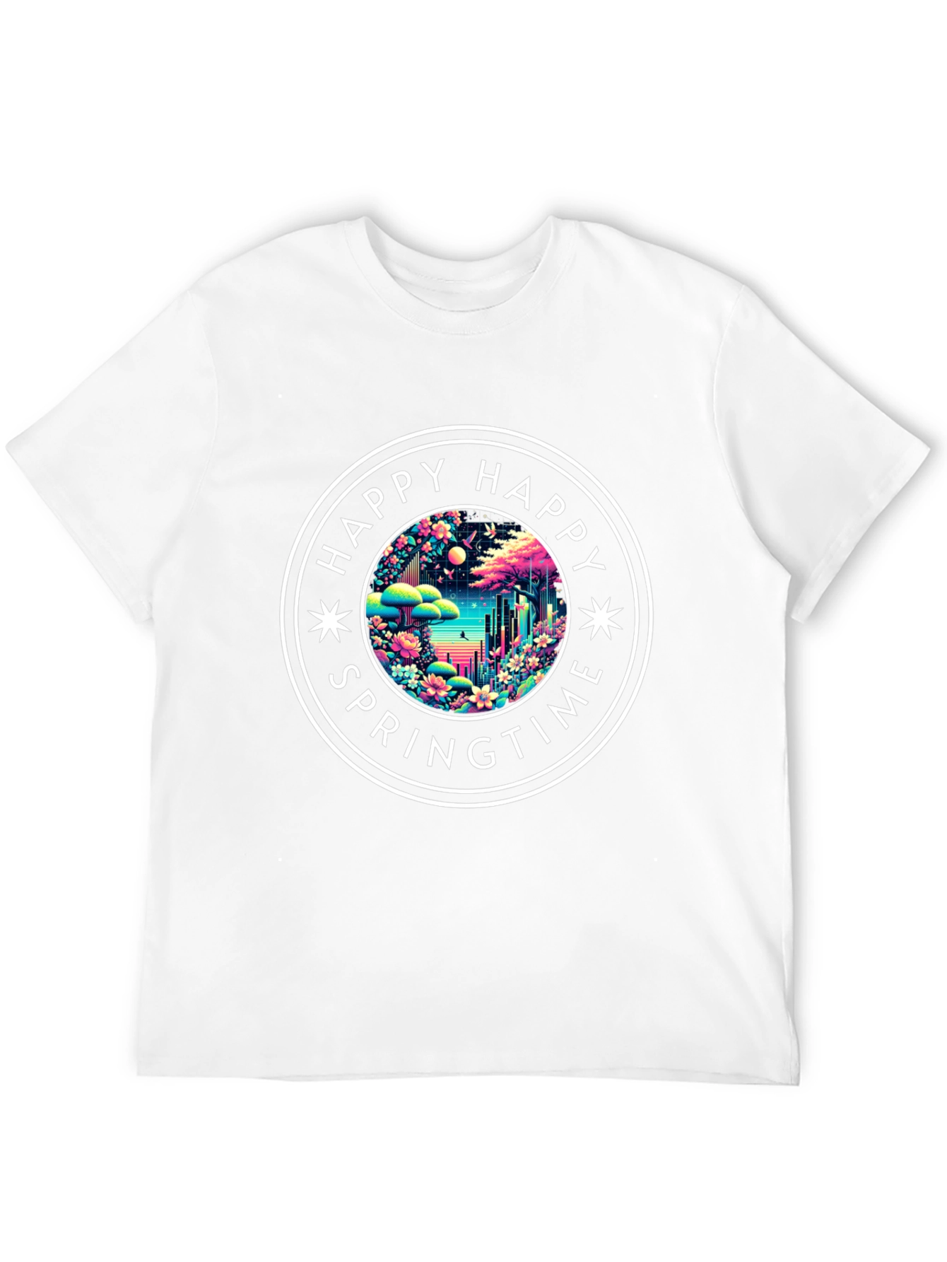 Happy Springtime Graphic Tee - Black