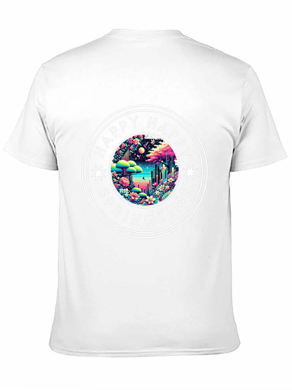 Happy Springtime Graphic Tee - Black