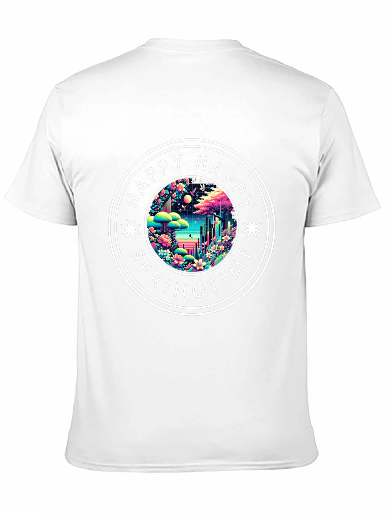 Happy Springtime Graphic Tee - Black