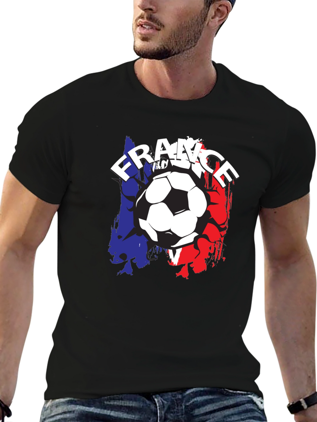 France Soccer Ball T-Shirt - Black