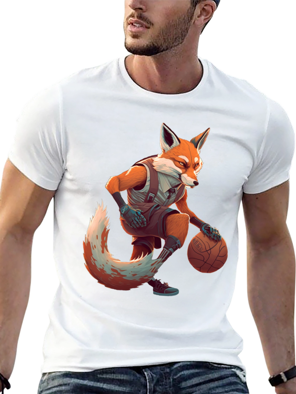 Fox Basketball Player Graphic Tee