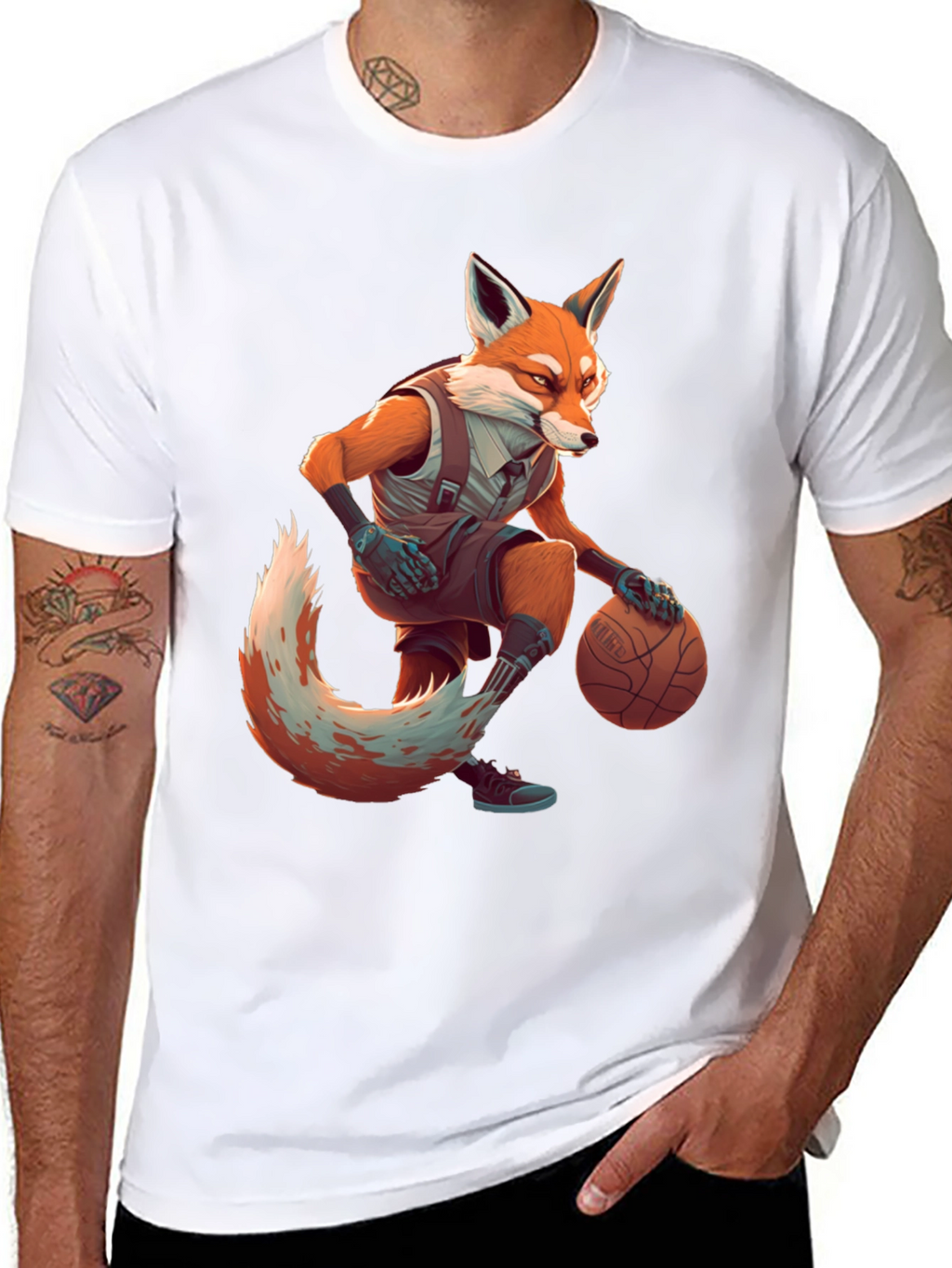 Fox Basketball Player Graphic Tee