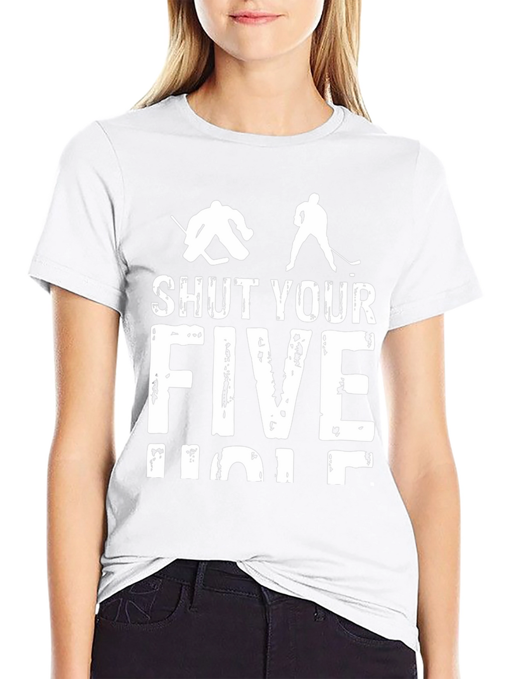 Shut Your Five Hole Hockey T-Shirt - Black