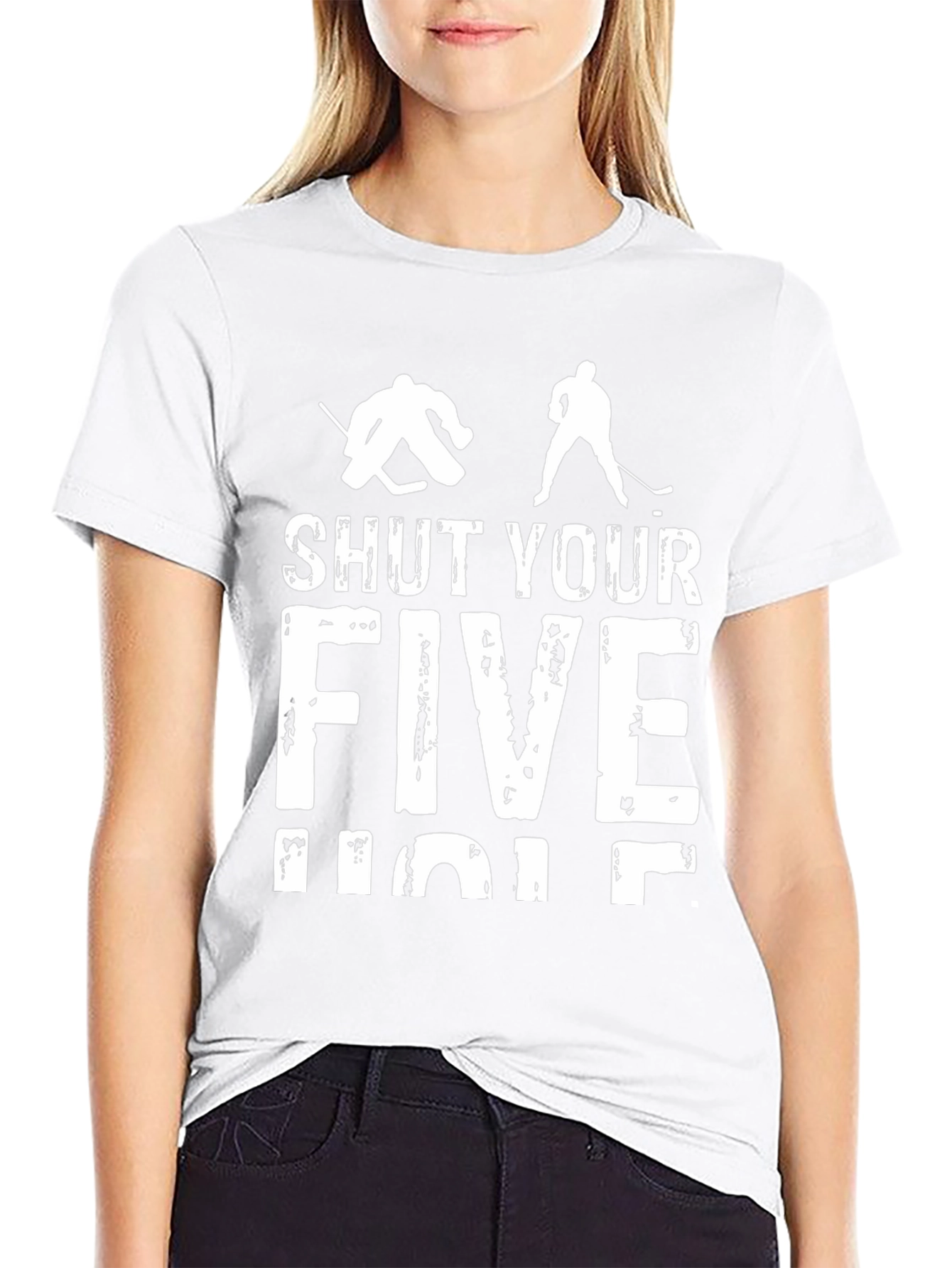 Shut Your Five Hole Hockey T-Shirt - Black