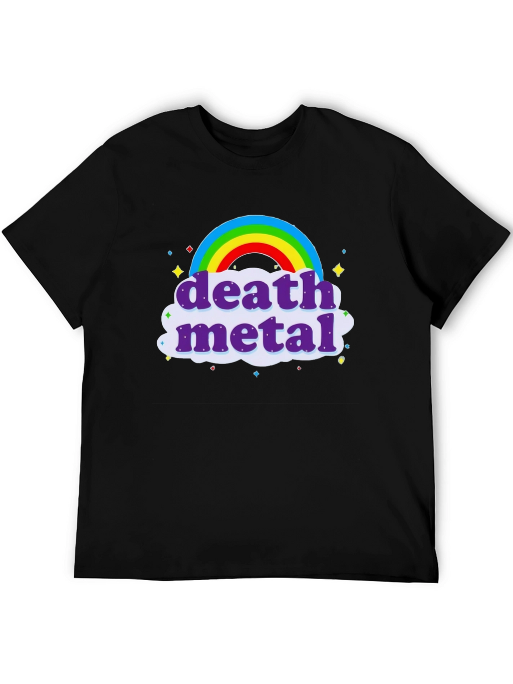 Death Metal Rainbow T-Shirt - Black Crew Neck
