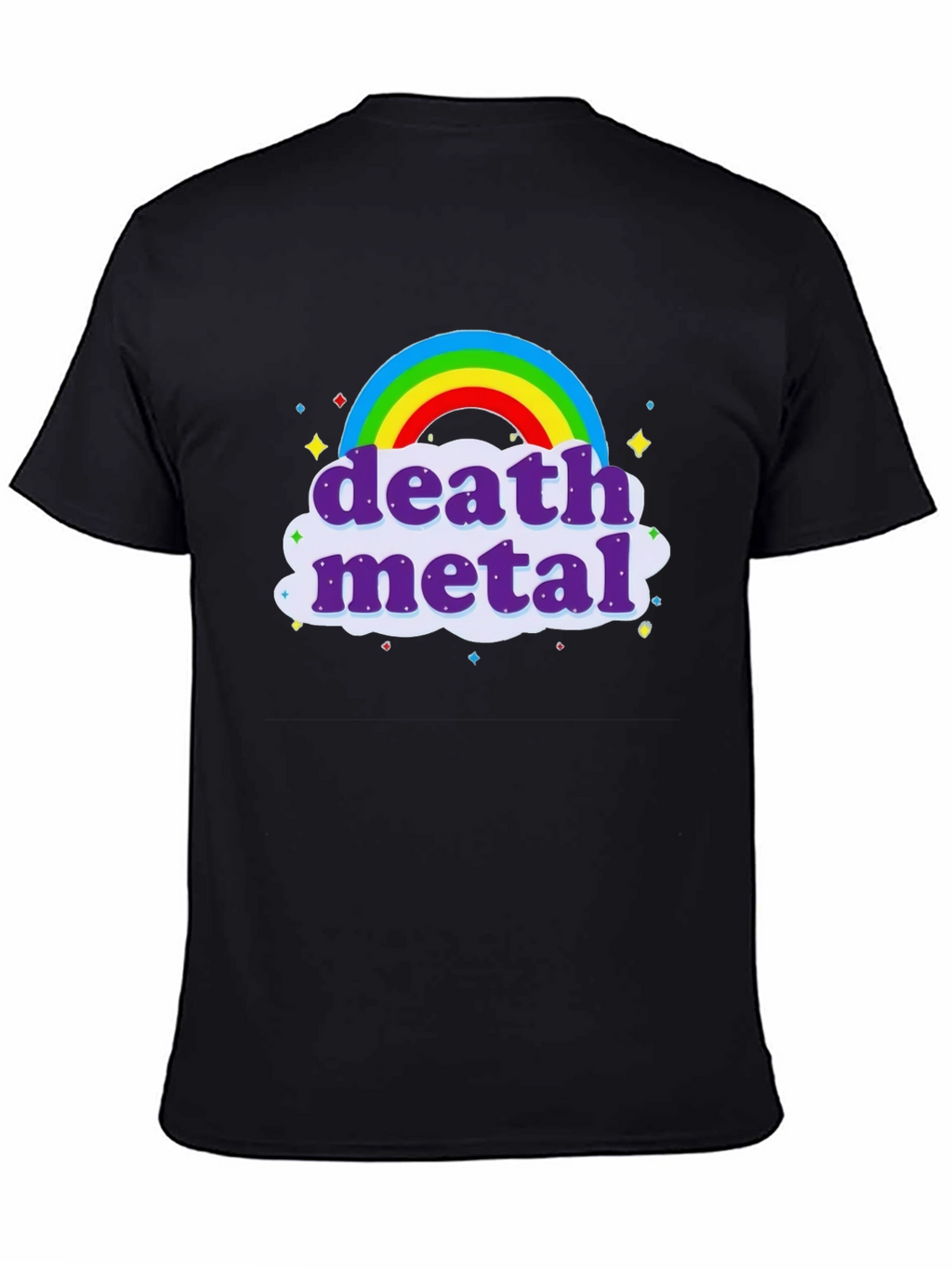 Death Metal Rainbow T-Shirt - Black Crew Neck