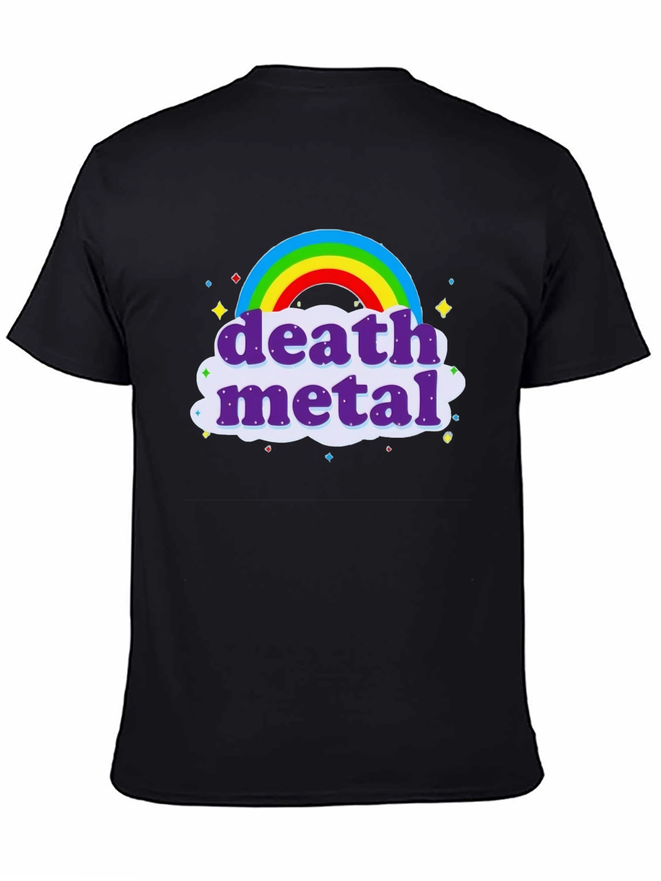 Death Metal Rainbow T-Shirt - Black Crew Neck